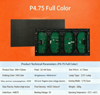 Module LED RG P4.75 304x152mm, écran LED intérieur F3.75, module d'écran LED SMD pour installation, bicolore, couleur pleine