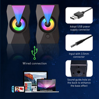 Altavoz de Subwoofer estéreo USB 2,0, Bocina para Pc de escritorio, luz RGB, para juegos de ordenador