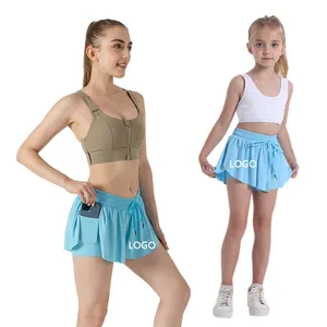 2 in 1 Side Split Mädchen Kinder Tennis Skort Cheerleading Butterfly Shorts Laufen Yoga Gym Jogging Shorts Frauen