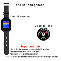 Sistema de Llamada Inalámbrico Inteligente Artom para Camareros, con Reloj Receptor y 9 Botones de Llamada