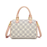 Sac à main tendance en cuir PU personnalisé avec logo imprimé, fermeture éclair de luxe, bandoulière unique, motif écossais moyen, végan