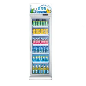 Refrigerador vertical para bebidas, escaparate comercial de refrescos de 1 puerta