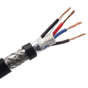 RS232 Kabel Kontrol Pengukuran, Kabel Komunikasi Fleksibel RVVP RVSP Shield 0.5Mm 0.75Mm 1.0Mm Persegi Beruntai