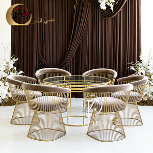 Chaises de salle à manger de restaurant en tissu velours de luxe moderne avec pieds en métal - Product Image 6