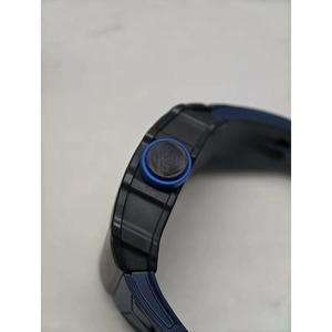 3501 Top-quality Carbon Fiber Material Sapphire Crystal Black Rubber Strap Unisex Wristwatch <b>Automatic</b> Mechanical Hollow 20mm - Product Image 5