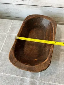 Cuenco de almacenamiento y servicio de pan ovalado rústico de madera Natural hecho a mano, acabado liso para uso en el hogar y restaurante - Product Image 6