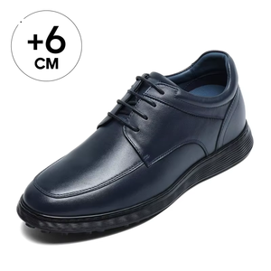 Высококачественные мужские туфли-оксфорды 2025 года, трендовые, черные, на шнуровке, с закрытым носком, комфортные, повседневные, увеличивающие рост на 6 см/2,36 дюйма - Product Image 1