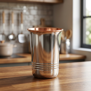 Vaso de cobre de doble pared con revestimiento de cobre, diseño minimalista para adultos, apto para lavavajillas. - Product Image 6