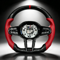 Volant en cuir rouge en fibre de carbone pour BMW G20 G28 G30 G38 G32 G11 G12 G01 G02 G05 G06 G07 G08 G14 G15 X3M X4M X5M X6M M3
