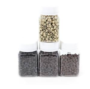 Micro cuentas forradas de silicona para extensión de cabello de <span class=keywords><strong>Punta</strong></span> Micro anillo enlaces cuentas 1000 uds/botella - Product Image 5