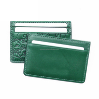 Porte-cartes de crédit en cuir de vachette véritable ultra-fin, personnalisé et gravé, pour homme et femme