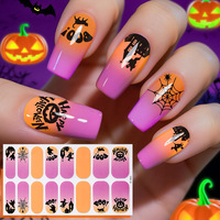 Autocollants pour ongles en gel UV, personnalisés, phosphorescents, imperméables, non toxiques et écologiques, pour Halloween 2026, vente en gros, Europe et Amérique