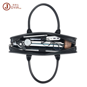 Joyir Men's Genuine Leather <b>Briefcase</b> Black Business Travel Laptop Bag Portable - Product Image 4