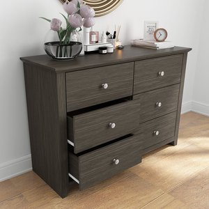 <span class=keywords><strong>Commode</strong></span> mid brume à 6 tiroirs, en matériel <span class=keywords><strong>de</strong></span> restauration, <span class=keywords><strong>table</strong></span> <span class=keywords><strong>de</strong></span> nuit <span class=keywords><strong>assortie</strong></span> - Product Image 3