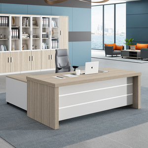 كرسي مكتب حديث بسيط متين طقم طاولة رئيس مع خزانة مجلس الرئيس - Product Image 1