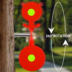 Objetivo giratorio de acero con forma de oso de 360 grados para inserción en árbol, accesorio portátil para entrenamiento de tiro con tirachinas y arco. - Product Image 3