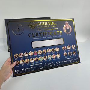 Certificado de Evento con Grabado <span class=keywords><strong>en</strong></span> Relieve de Lámina Dorada de Lujo - Certificados de Completación de Eventos <span class=keywords><strong>en</strong></span> Vivo Impresos Personalizados - Product Image 4