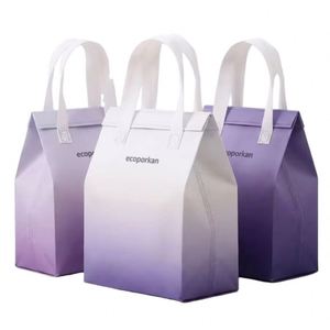Sacs non tissés jetables couleur délavée pour livraison de boissons chaudes et froides, sac isotherme alimentaire personnalisé en non-tissé écologique, sac isotherme jetable - Product Image 1