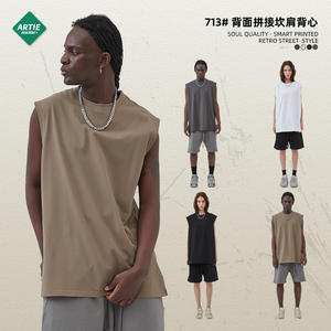 เสื้อกล้ามโอเวอร์ไซส์ผ้าฝ้าย 100% น้ำหนัก 250 กรัม - สวมใส่สบาย ระบายอากาศได้ดี ทรงหลวม สไตล์ลำลอง ใส่ได้ทุกวัน เหมาะสำหรับทุกเพศ - Product Image 2