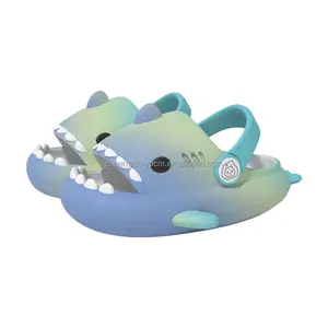 Children Shark Soft Shoes Summer Kids Cartoon Beach Eva Slides Footwear Baby Boys House Indoor Slippers