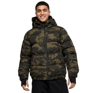 Veste à bulles matelassée d'hiver pour homme avec capuche Manteaux chauds en toile Veste d'hiver rembourrée pour homme - Product Image 1