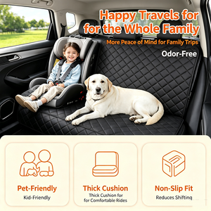 Dog Car Seat Cover Back Seat Pet Travel Carrie Nonslip Hammock Protector Washable Pet <b>Mat</b> for <b>Large</b> Medium Dogs Sedan SUV Truck - Product Image 6