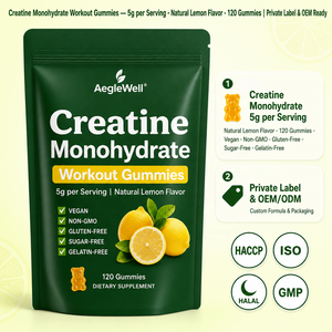 Gommes de <span class=keywords><strong>créatine</strong></span> monohydrate pour améliorer la concentration, la force et l'endurance, véganes, sans gluten, non-OGM, 1,25 g de <span class=keywords><strong>créatine</strong></span> par gomme - Product Image 1