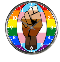 Horloges murales rondes arc-en-ciel polyamory, horloge silencieuse classique sans tic-tac, fonctionnant sur piles, pour bureau, maison, salon