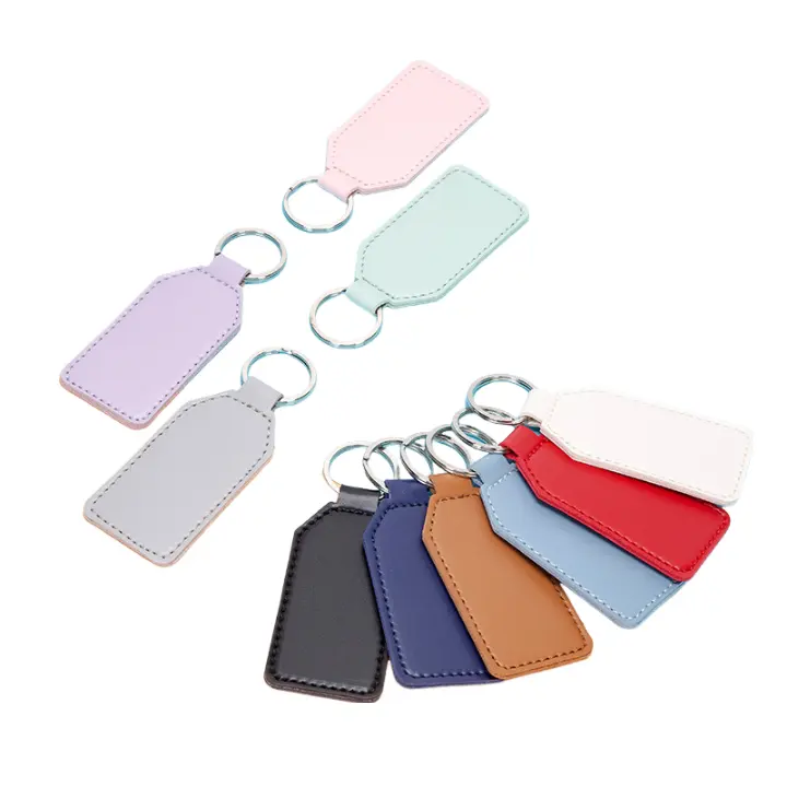 BSBH Luxo Colorido PU Liga De Zinco Personalizado Couro KeyChain Impressão De Logotipo Personalizado Pequeno Chaveiro