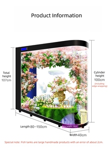 Aquarium Rectangulaire <span class=keywords><strong>de</strong></span> Luxe en <span class=keywords><strong>Verre</strong></span> Flotté avec <span class=keywords><strong>Filtration</strong></span> Latérale Circulante, Éclairage LED, Vidange en un Clic, Ultra-Silencieux et Durable, Économie d'Énergie - Product Image 6