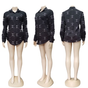 Blusa de Diseñador de Lujo con Estampado y Botones, Moda Otoñal, Mangas Largas, Cuello Camisero, Casual, Transpirable, Marcas Famosas - Product Image 3