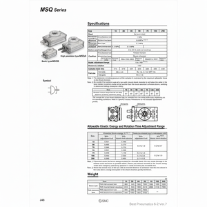 MSQB70A แบบจำลองโต๊ะหมุนนิวเมติก SMC - Product Image 1