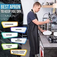 Tablier de cuisine imperméable en vinyle pour la vaisselle, le travail, la cuisson, avec bavette, unisexe, pour hommes, chefs, usage industriel et chimique