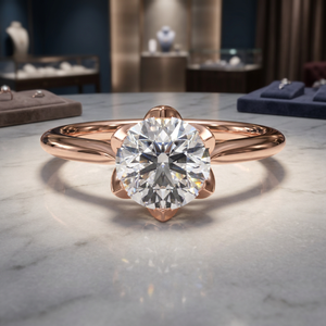 IGI Certified Round Cut Lab Grown Diamond Six Prong Solitaire Engagement Ring 10K 14K 18K Gold 925 935 Silver Fine Jewelry - Product Image 1