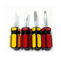 Jeu de tournevis à manche en plastique pas cher, tournevis cruciforme et plat, outil manuel de bricolage