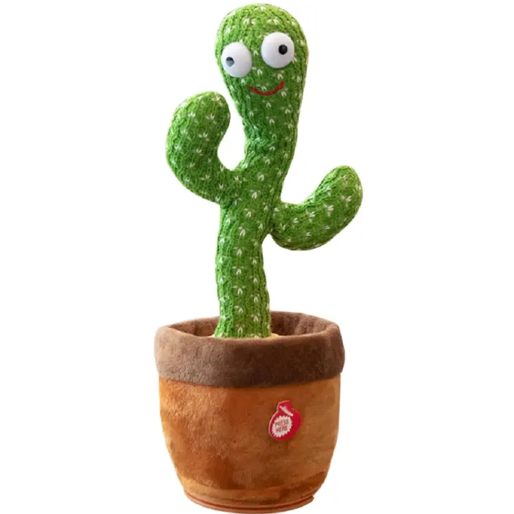 Gameverse Factory Amazon hot selling ready goods to ship dancing talking singing cactus plush rdcord toys