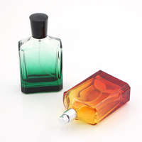 Flacon de parfum en verre vide de 90 ml, flacon pulvérisateur à paroi épaisse, bouchon noir, pompe atomiseur argentée pour l'emballage cosmétique