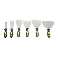 Ensemble de 6 spatules en acier inoxydable avec poignée en caoutchouc antidérapante, grattoir à peinture pour cloisons sèches, outils de réparation murale