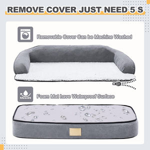 Benutzer definiertes Logo <span class=keywords><strong>Private</strong></span> <span class=keywords><strong>Label</strong></span> Haustier Hunde bett Sofa Unübertroffener Komfort Unterstützen der Eier schaum Wasserdichtes ortho pä disches Hunde bett - Product Image 4