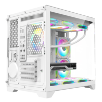 Gabinete para PC Gaming con Panel de Vidrio para Pecera, Torres y Cajas de Computadora, Gabinete MATX para Juegos con 3 Lados de Vidrio Templado