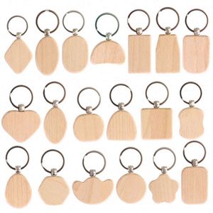 Llaveros de madera en blanco para grabado, etiquetas de madera para llaves, para manualidades DIY, regalos, grabado láser, llaveros de madera en blanco - Product Image 4