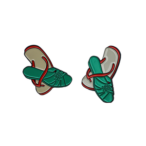 Pins de solapa de metal esmaltado de aleación de zinc metálica personalizados con diseños de tigre, guitarra, zuecos y flor - Product Image 1