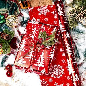 Reversible Christmas <b>Wrapping</b> <b>Paper</b> Red Metallic Foil Tree Snowflake Holiday Gift Craft 46.8 Square Feet Roll - Product Image 6