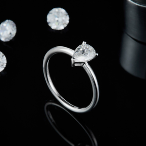 Jewelry Wholesale 925 Sterling Silver <b>Couple</b> Custom Size 5*7mm Oval Shape Diamond Solitaire <b>Ring</b> CD Brand Model MS-LSHD-192 - Product Image 5