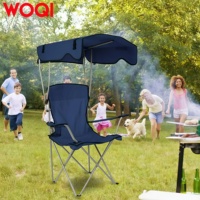 Chaise WOQI de haute qualité avec auvent pare-soleil, sac à dos, chaise inclinable de plage et de camping, supportant 350 livres