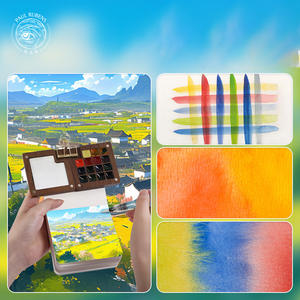 Rubens – Coffret portable en bois de haute qualité, mini-set de peinture aquarelle, 8/12 couleurs, pigments solides - Product Image 5