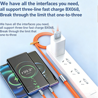 XTAURI BX086, Cable de Datos USB-C a Cobre Puro 3 en 1 de 120W con Carga Rápida, 2m, Revestimiento de Nailon para Teléfono e Impresora, Gran Venta
