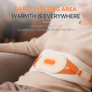 Amazon bestseller <b>Heated</b> Waist Massager Abdomen Warmer Lumbar <b>Support</b> Rechargeable <b>Back</b> Pain Relief Vibration Massage Belt - Product Image 3