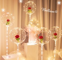 Guirlande LED en forme de colonne ronde, filet de tulle, rose, vague, ballon Bobo pour la décoration de mariage, de fête ou de chambre.