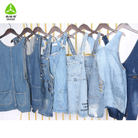 Vêtements d'occasion en balles, vêtements pour filles et femmes, jeans, jupes, robes en denim, robes à bretelles, été pour femmes adultes, lot coloré, tailles mixtes
